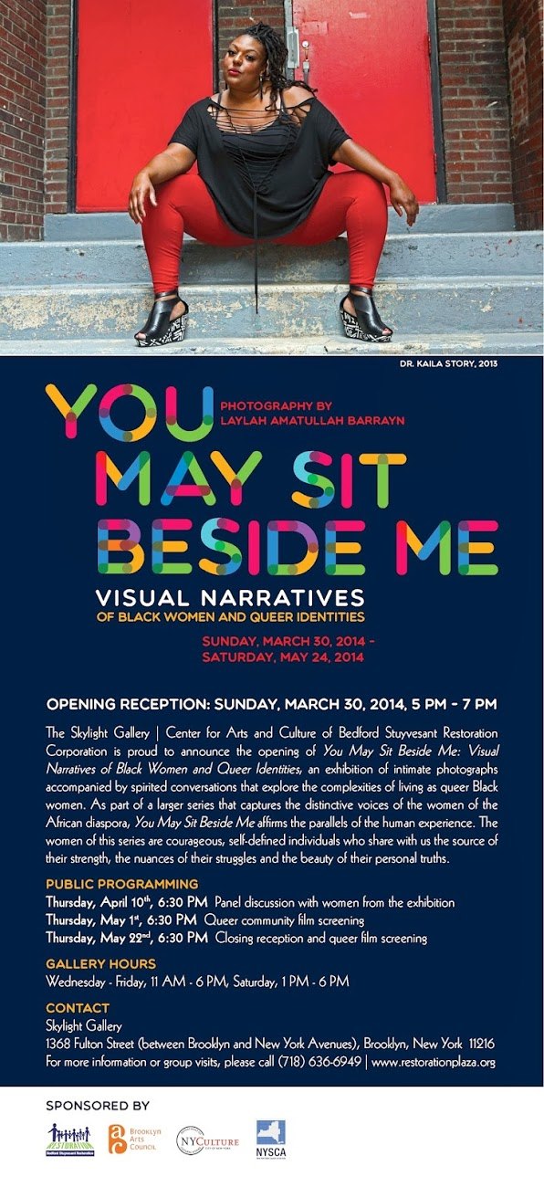 You May Sit Beside Me: Visual Narratives of Black Women and Queer Identities (Brooklyn, NY) @ The Skylight Gallery | Center for Arts and Culture of Bedford Stuyvesant Restoration | Brooklyn | New York | United States